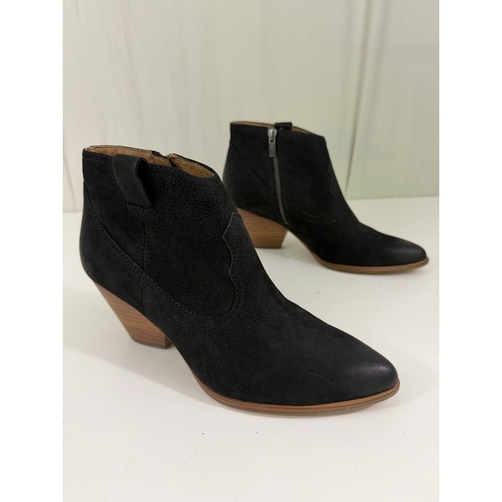 FRYE Reina Black Suede Leather Western Bootie Women’s Sz 9.5